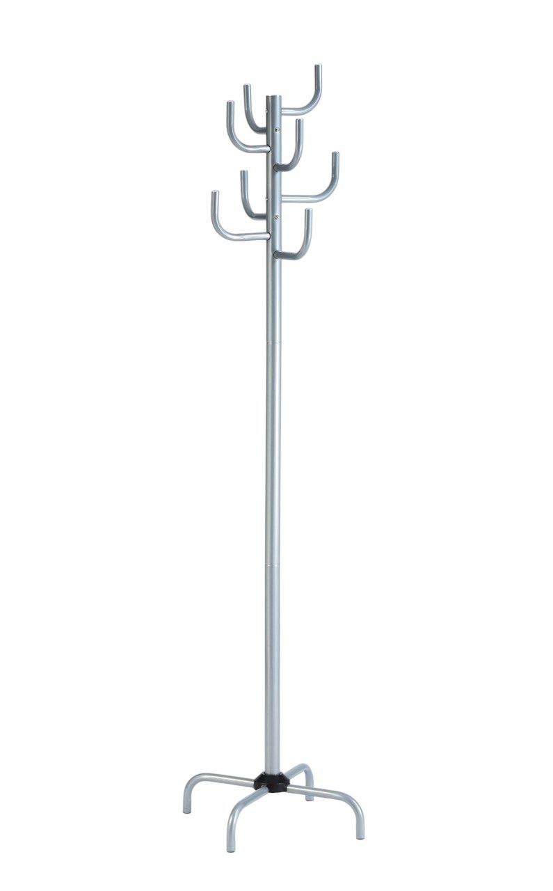 White Powder-Coated Coat Rack - Freestanding Hat and Coat Stand with 8 Hooks. 19.68" x 19.68" x 72.44" HAOG - HAOG