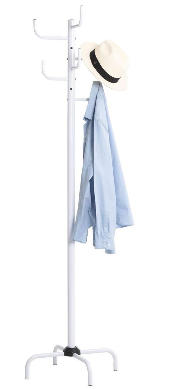 White Powder-Coated Coat Rack - Freestanding Hat and Coat Stand with 8 Hooks. 19.68" x 19.68" x 72.44" HAOG - HAOG