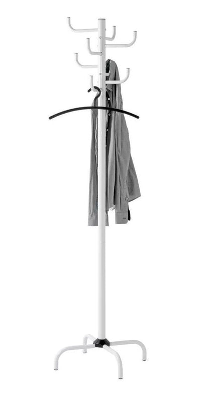 White Powder-Coated Coat Rack - Freestanding Hat and Coat Stand with 8 Hooks. 19.68" x 19.68" x 72.44" HAOG - HAOG